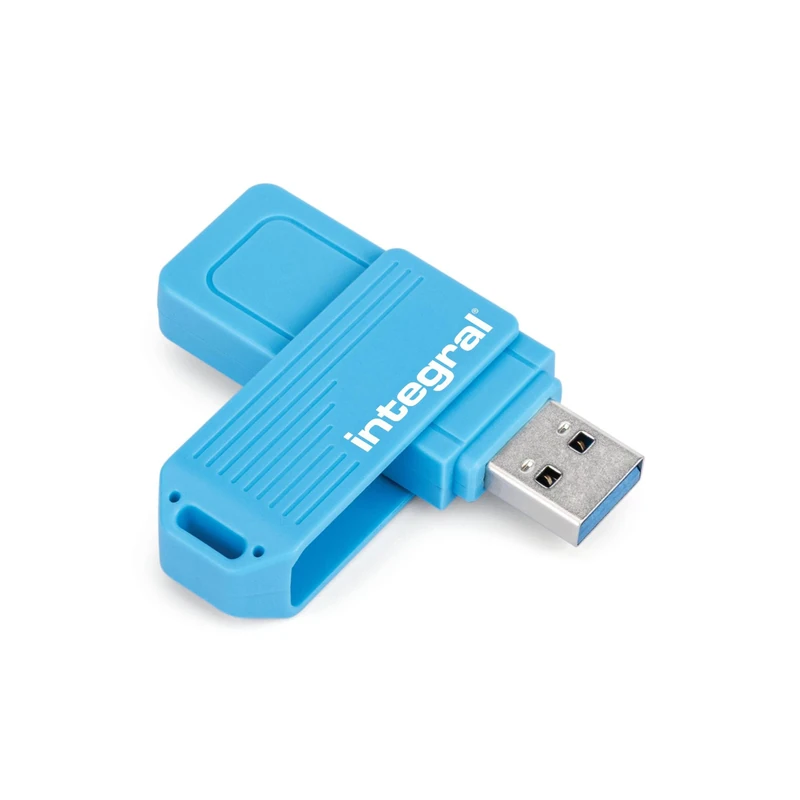 Integral Swivel Neon USB 1TB, USB 3.2 Gen 1 Flash Drive, High-Speed Type-A/USB 3.1/3.0, Neon Blue, Read 150MB/s, Write 30MB/s, Plug and Play, Portable Storage for PC, Mac, Laptop