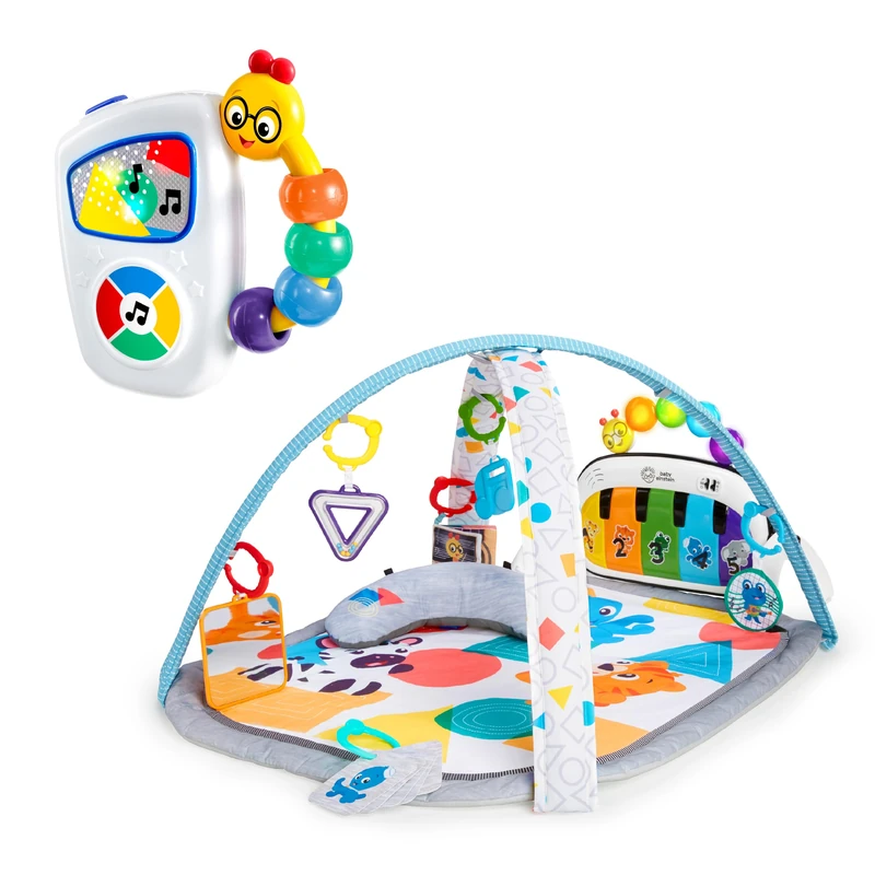 Baby Einstein Kickin Tunes 5-in-1 Bundle, Music & Language Discovery Gym & Take Along Musical Baby Toy, For Ages 0 Months and Up