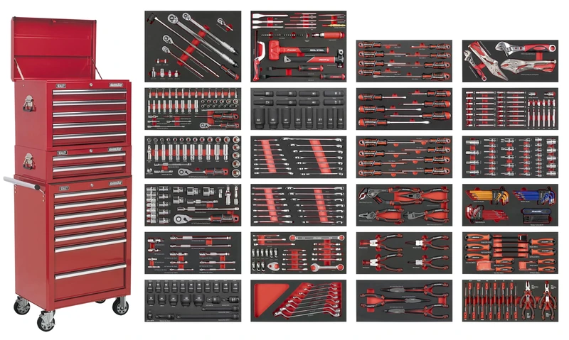 Sealey Superline PRO® 14 Drawer Tool Chest Combination with 447pc Tool Kit - SPTCOMBO3R