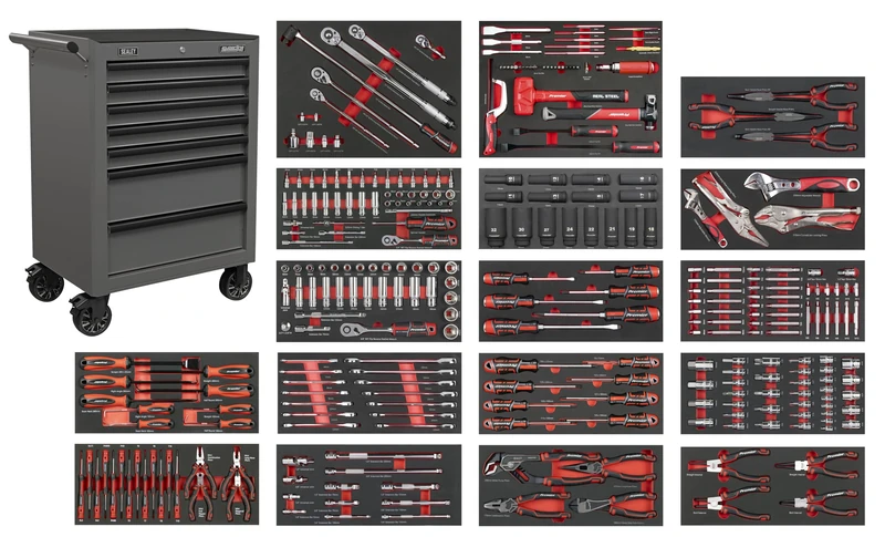 Sealey Superline PRO® Roll Cab 7 Drawer with 305pc Tool Kit - SPTCOMBO4G
