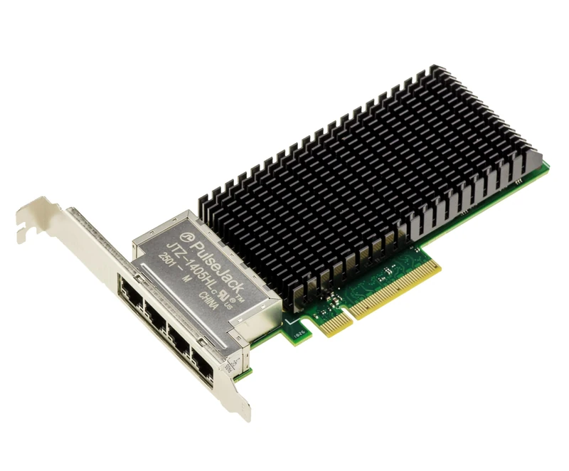 KALEA-INFORMATIQUE PCIe Gen 4.0 x8 Quad LAN Ethernet RJ45 10G 5G 2.5G 1G 4 Port Network Controller Card with Intel E610-XT4 Chipset Engraved in 7nm