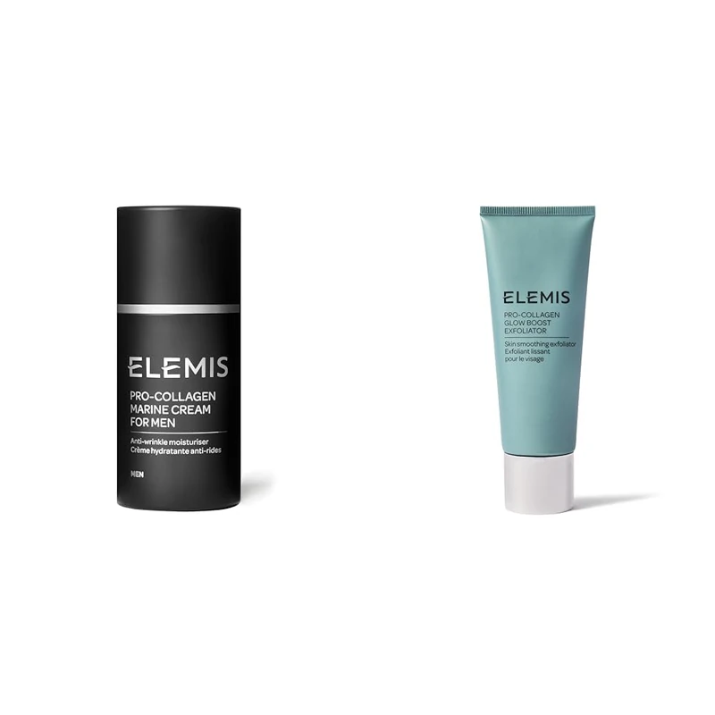 ELEMIS Pro-Collagen Male Marine Cream & Pro-Collagen Glow Boost Exfoliator - Image 1