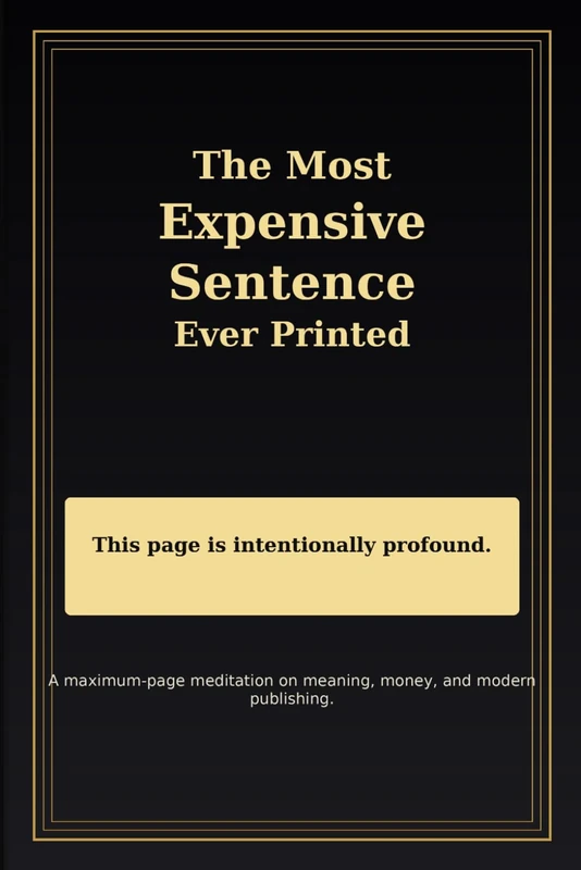 The Most Expensive Sentence Ever Printed: A Maximum-Page Meditation on Meaning, Money, and Modern Publishing (Nothing)
