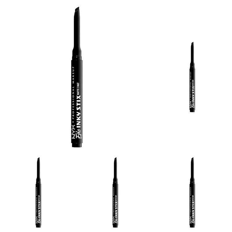 NYX Professional Makeup Epic Eyeliner, Inky Stix, Cream Gel Eyeliner, lasts up to 24 hours, Waterproof, Precise Slanted Tip, Long Lasting & Easy Application, Shade: Black Screen (Pack of 5)