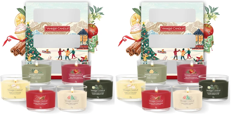 Yankee Candle Christmas Scented Candles Gift Set | 6 Mini Filled Votive Candles | Après Ski Collection | Perfect s for Women (Pack of 2)