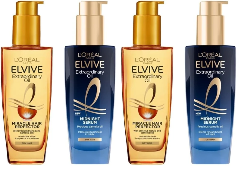L’Oréal Paris Elvive Extraordinary Oil Nourished Hair Treatment Set, Ultimate Day & Night Routine for Dry Hair, Bundle 2 x 100ml (Pack of 2)