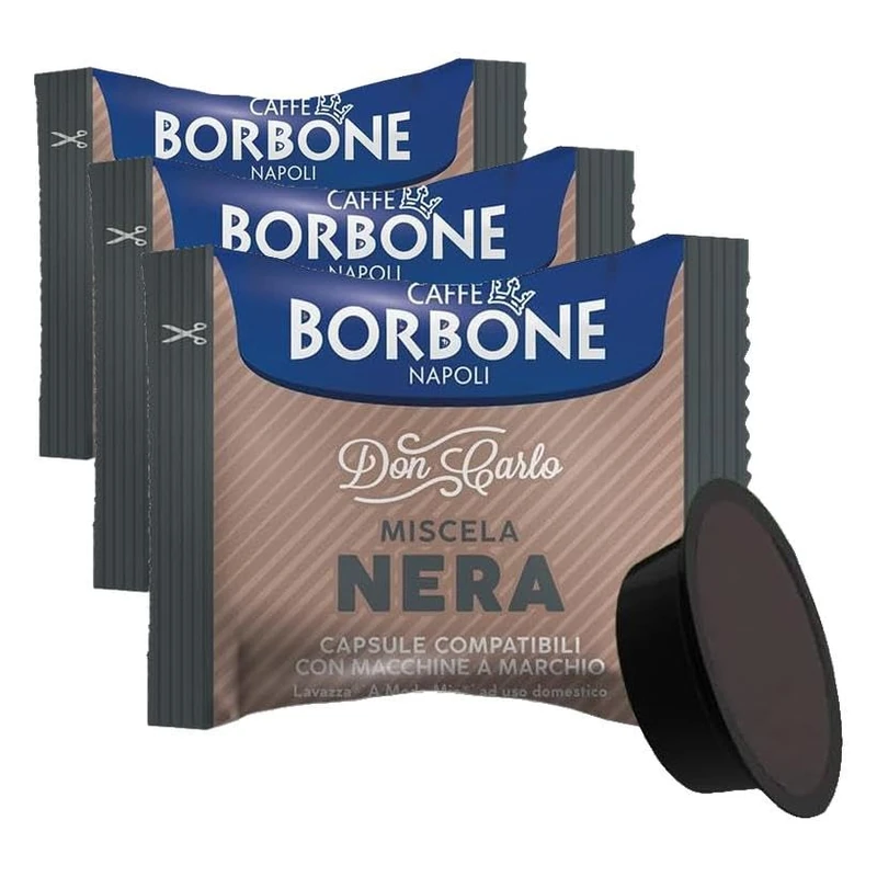 Caffè Borbone Coffee Don Carlo, Black Blend - 100 Capsules for LAVAZZA A MODO MIO Machines (Pack of 3) - Image 1