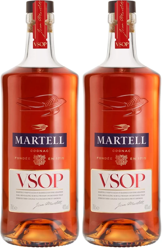Martell VSOP Red Barrel Cognac, 70 cl (Packing May Vary) (Pack of 2)