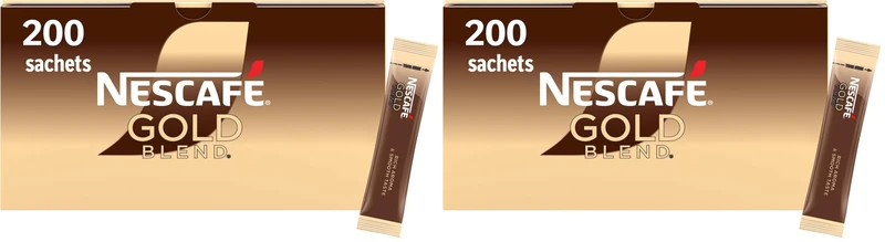 NESCAFÉ Gold Blend Medium Roast Instant Coffee Sachets - 200 x 1.8g Sticks (Pack of 2)