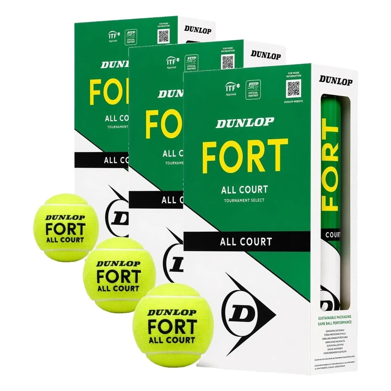 DUNLOP Fort All Court TS tennis ball - for sand, hard court and grass (2x4 balls) (Pack of 3)