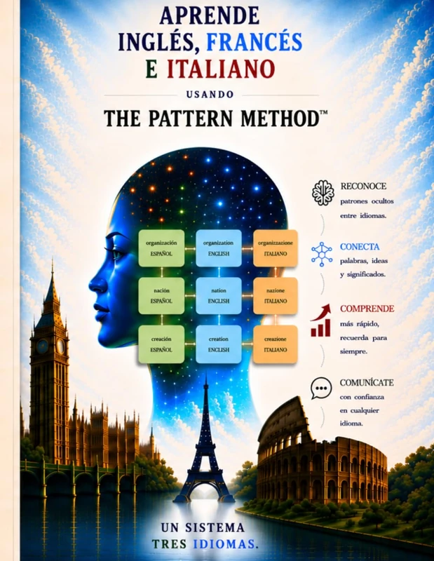 Aprende Ingles, France’s y Italiano con el Metodo de Patrones: Un solo sistema. Tres idiomas. Miles de conexiones. Aprende atravez de patrones no de memorizacion - Image 1