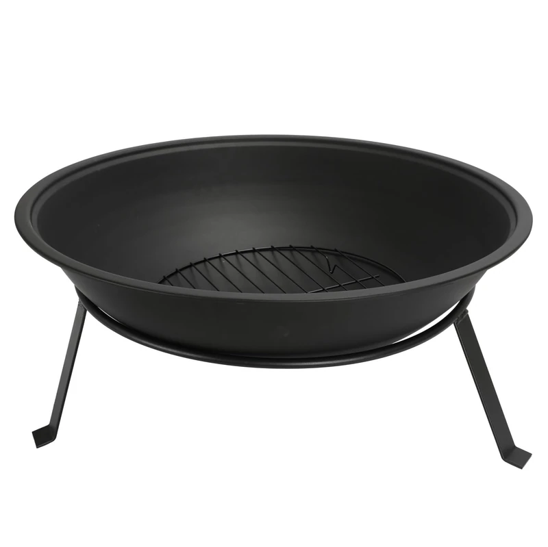 Adler Europe AD 6818 Garden Fire Pit 55 cm with Burrs, Steel Outdoor Fire Bowl for Wood and Wood Briquettes, Fire Pit