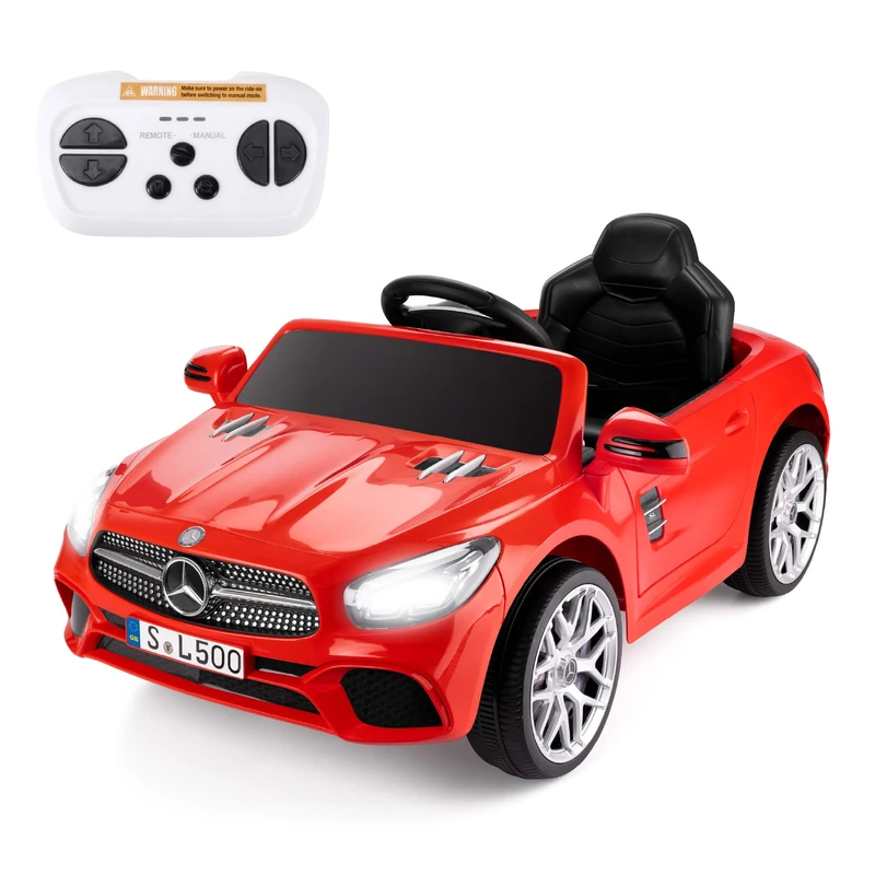 Xootz Mercedes- Benz SL 6v Ride On Car for Kids, Licensed Electric Car with Remote Control, Working Headlights and Opening Doors for Ages 3+ Red - Image 1