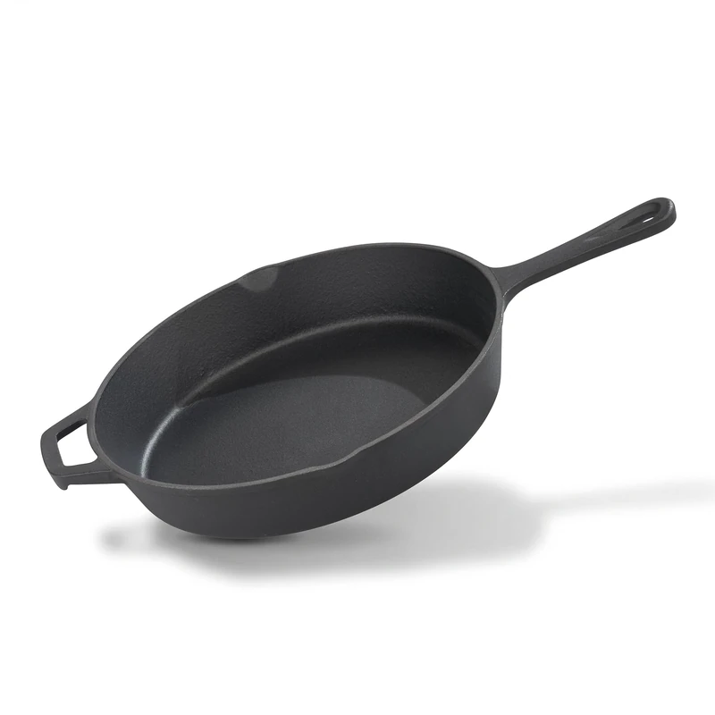 GSW Black Iron BBQ Pan 26 cm - Versatile, Robust Cast Iron Pan for Outdoor and Kitchen Barbecue - Cast Iron
