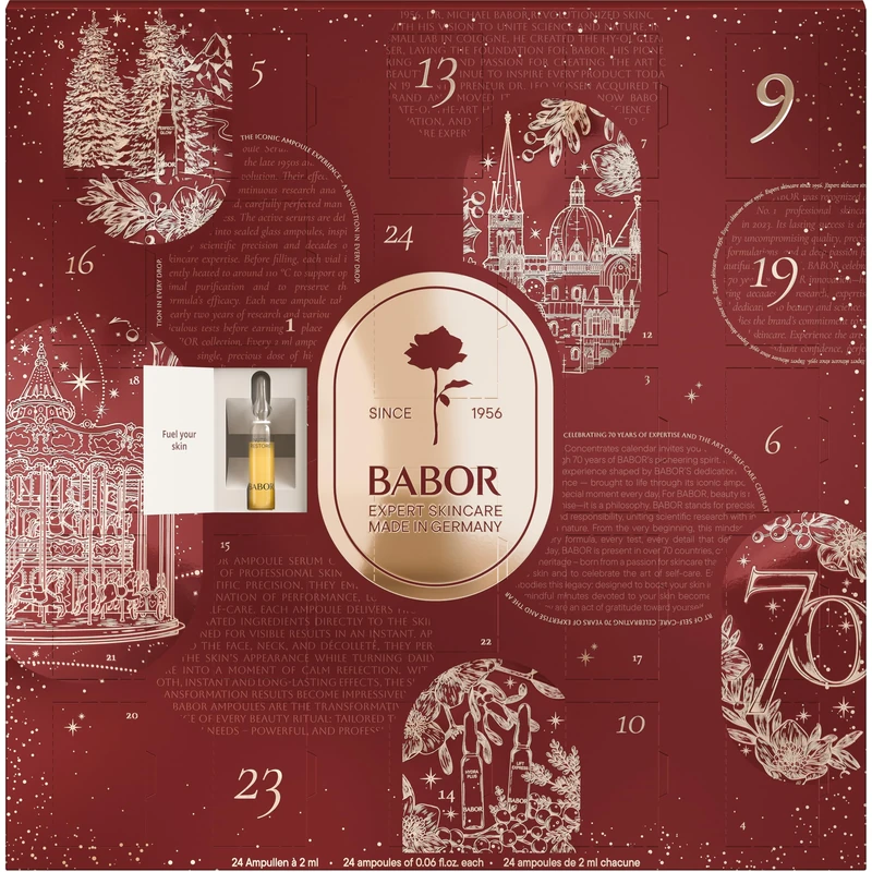 BABOR Advent Calendar, 24 Day Intensive Ampoule Treatment, Moisture, Regeneration and Anti-Ageing, Beauty Kit, Cosmetic Calendar, 24 x 2 ml