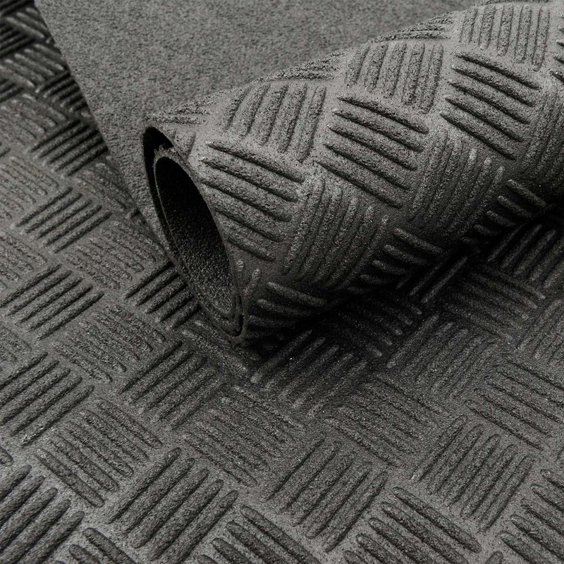 Nicoman Heavy-Duty Rubber Flooring Roll, Deckplate Pattern Non-Slip Rubber Matting, 4mm Thick, 1.7m Wide, Custom Lengths up to 15m, for Garages, Workshops, Vans & Lorries (Deckplate, 4.5m x 1.7m)