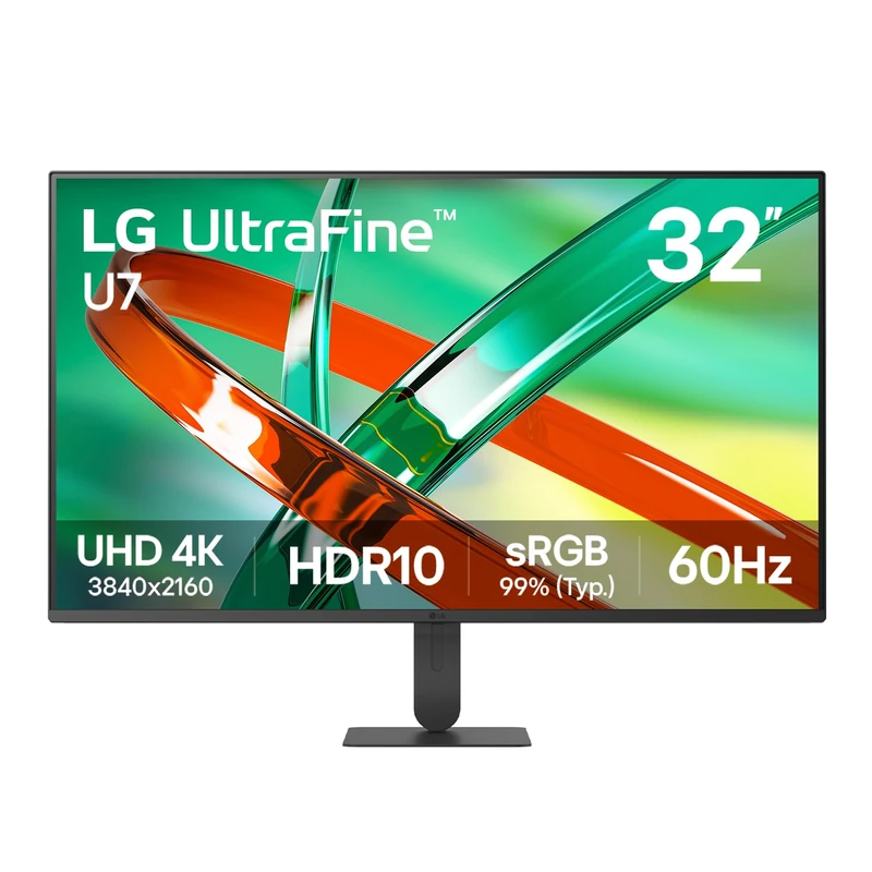 LG UltraFine™ U7 32U700B-B 32 inch UHD 4K Monitor for Hybrid Work & Creative Productivity | HDR10, sRGB 99%, Switch, 3‑Side Borderless, HDMI, DP, Tilt & Height Adjustable Stand