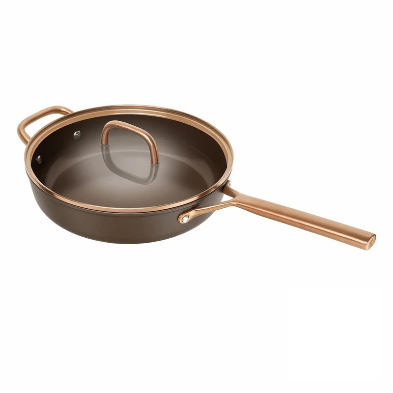 ZWILLING Milano Sauté Pan 28 cm with Glass Lid, Aluminium, Ceramic Non-Stick Coating, PFAS-Free, Suitable for Induction Cookers, Dishwasher Safe, Made in Italy, Brown