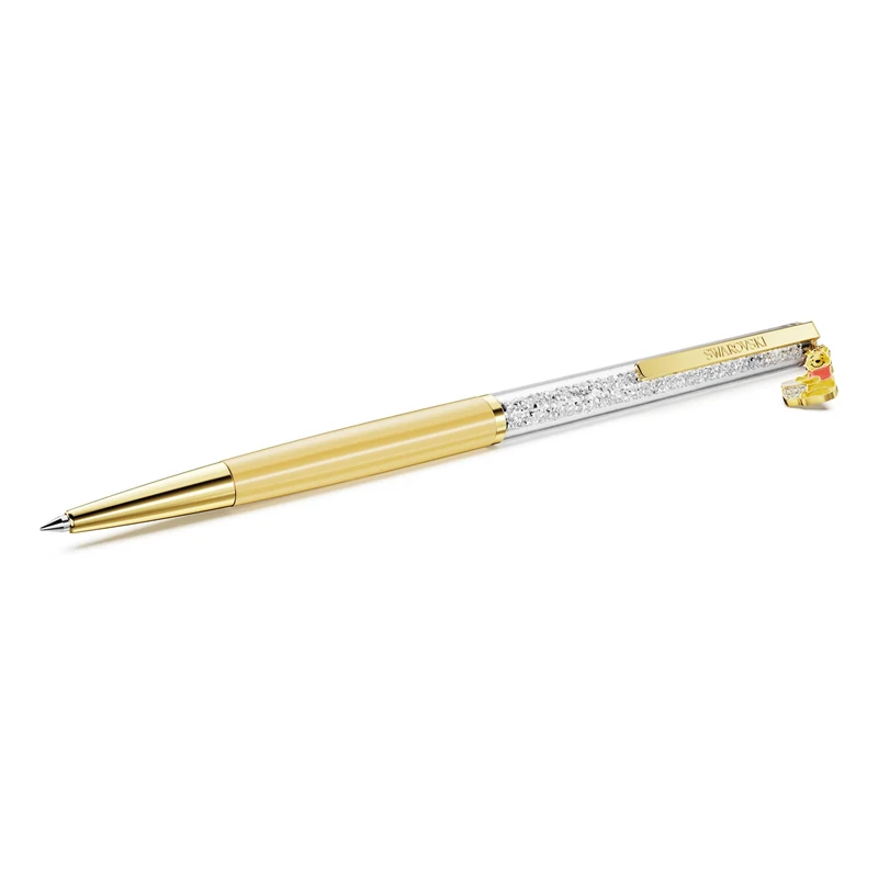Swarovski Crystalline ballpoint pen, Winnie the Pooh, Yellow lacquered, Gold-tone plated