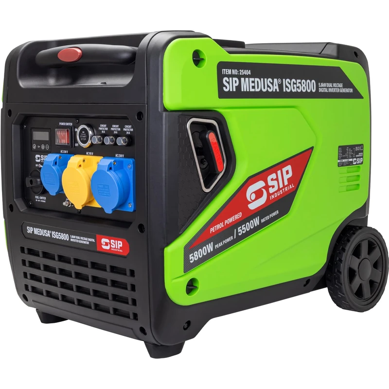 SIP MEDUSA ISG5800 Petrol Dual Voltage Inverter Generator 5.8kW Low Noise