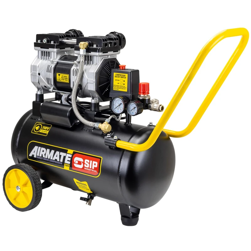 SIP AIRMATE 110V Oil-Free Air Compressor 24L 2hp Wheeled Low Noise