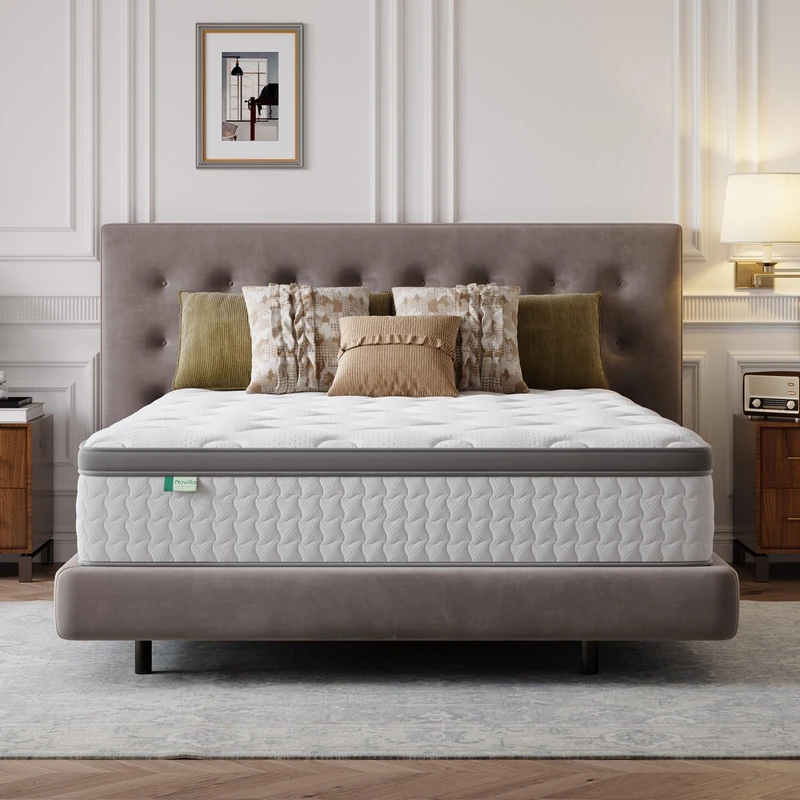 Novilla 6FT Super King Mattress Medium Firm, Hybrid Pocket Sprung Mattresses for Support & Comfort, Soft Oeko-tex Fabric and CertiPUR-US Foam, Mattress in a Box, 180x190x25cm