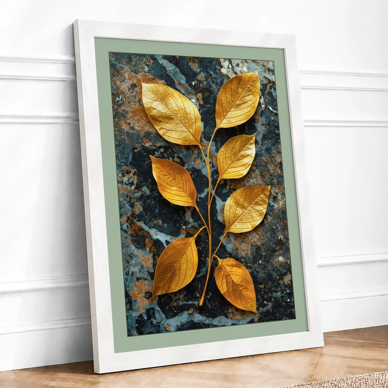 Gilded Botanica Botanical Framed Wall Art Print A1 (84.1×59.4cm) White, Wall Decor for Living Room, Bedroom, Office & Home, Ready to Hang, Art Gift - Image 1
