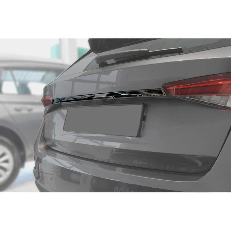 Avisa Black Chrome Stainless Steel Tailgate Trim compatible with Skoda Fabia IV (PJ3) 2021-