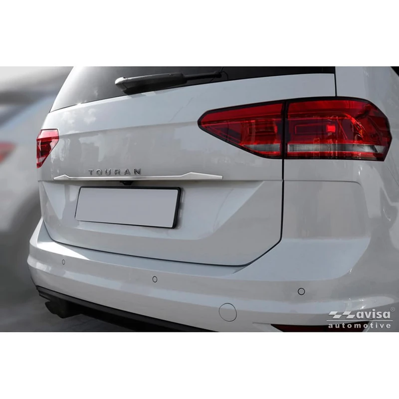Avisa Brushed Stainless Steel Tailgate Trim compatible with Volkswagen Touran (5T1) R-Line 2015- - Image 1
