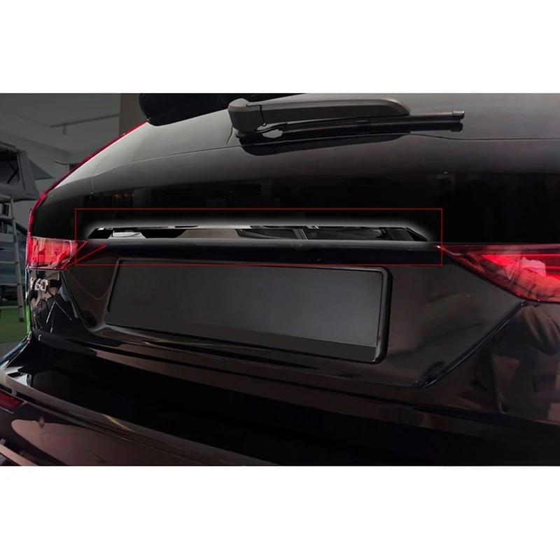 Avisa Black Chrome Stainless Steel Tailgate Trim compatible with Volvo V60 II 2018-