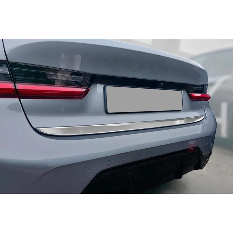 Avisa Brushed Stainless Steel Tailgate Trim compatible with BMW 3-Series (G20) M-Sport Facelift 2018-2022, Facelift 2022-2024 & Facelift 2024-