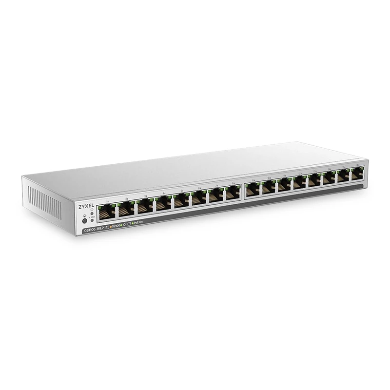 Zyxel 16 Port Network Ethernet Switch | Unmanaged+ GbE PoE+ | GS1100-16EP