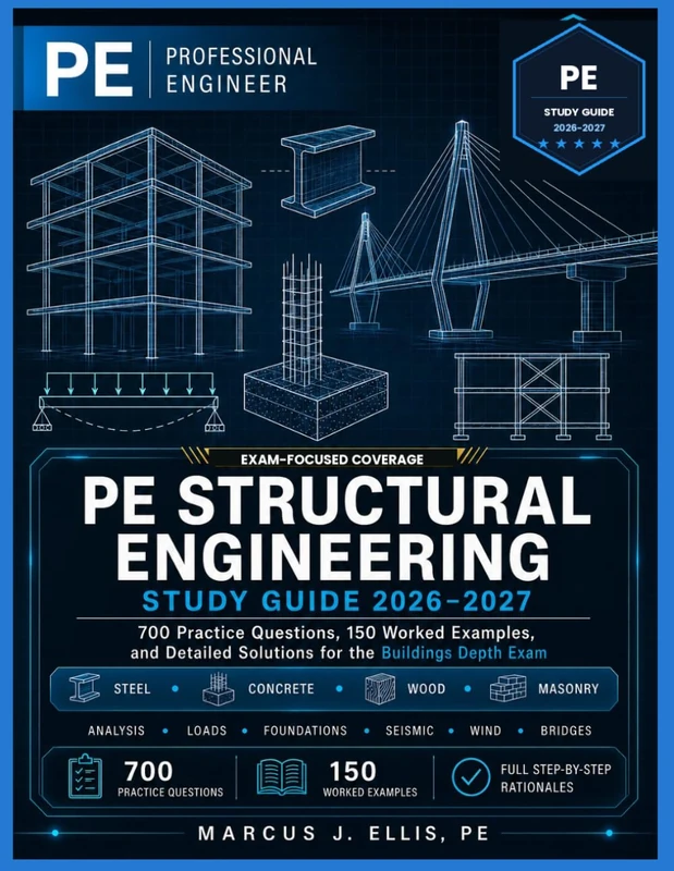 PE STRUCTURAL ENGINEERING Study Guide 2026–2027: Complete Study Guide with 700 Practice Questions, 150 Worked Examples, and Step-by-Step Rationales for the Buildings Depth Exam