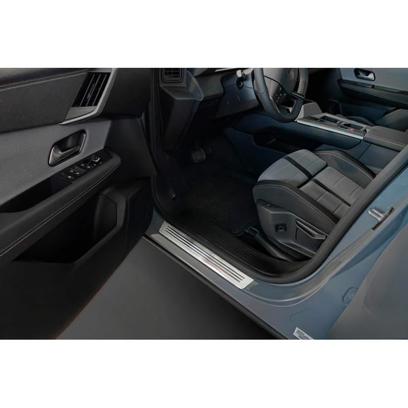 Avisa Inox door sill protectors compatible with Mitsubishi Opel Grandland (EV) 2024- - 'Lines' - 4-pieces