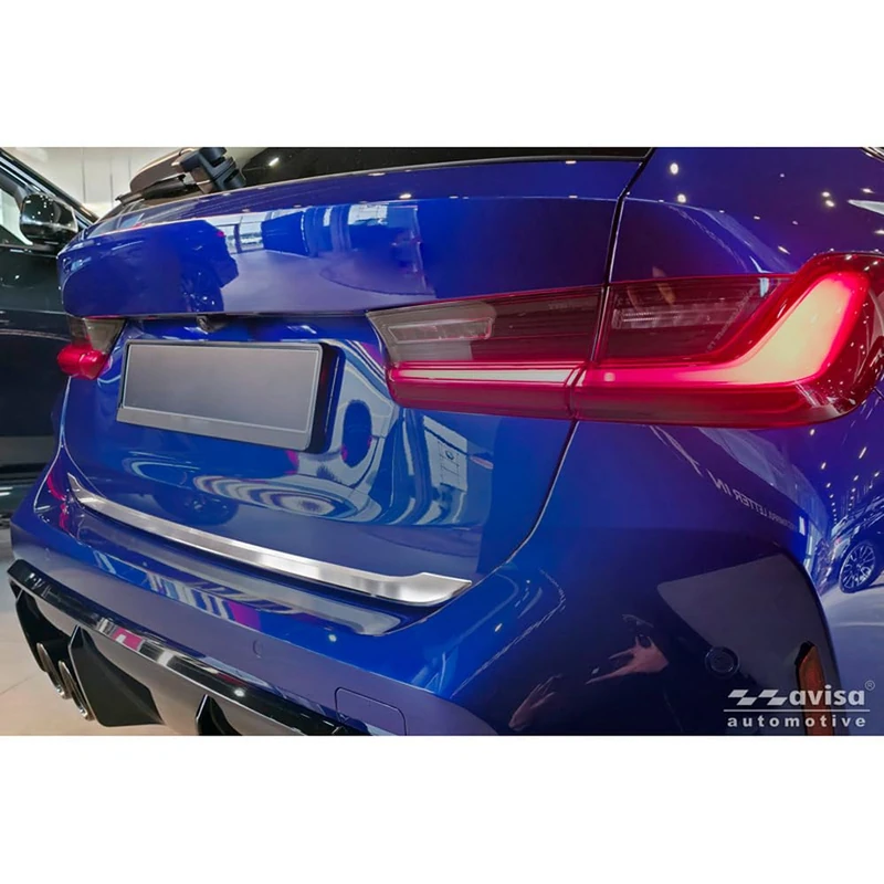 Avisa Brushed Stainless Steel Tailgate Trim compatible with BMW 3-Series Touring (G21) M-Sport Facelift 2022-