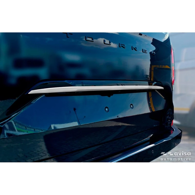 Avisa Brushed Stainless Steel Tailgate Trim compatible with Ford Tourneo Custom II (V710) 2023- (with rear hatch) - Image 1