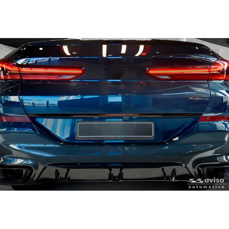 Avisa Black Chrome Stainless Steel Tailgate Trim compatible with BMW X6 (G06) 2023- excl. M-Sport