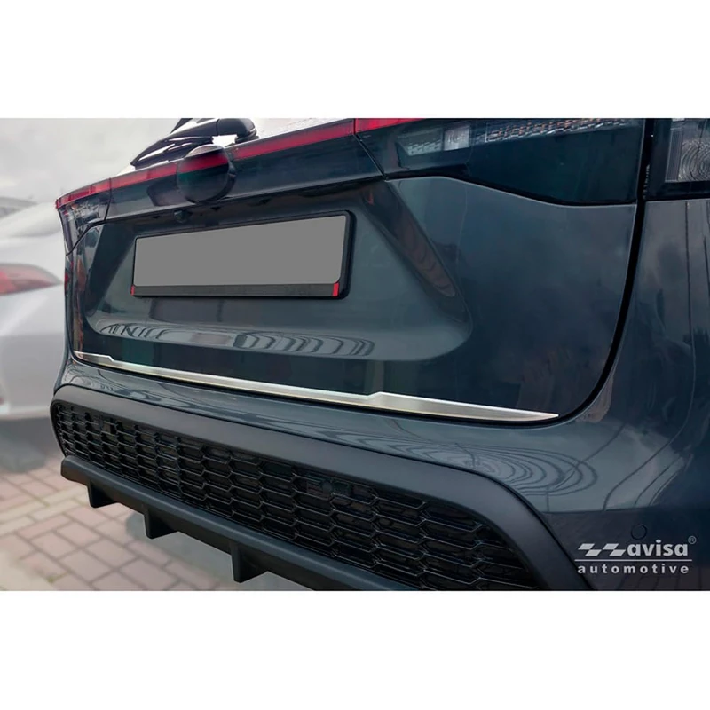 Avisa Brushed Stainless Steel Tailgate Trim compatible with Toyota Yaris Cross (MXP) 2020-