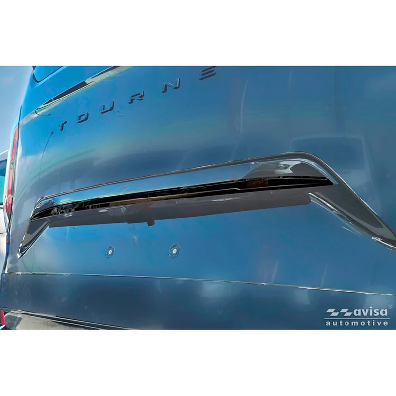 Avisa Black Chrome Stainless Steel Tailgate Trim compatible with Ford Tourneo Custom II (V710) 2023- (with rear hatch)