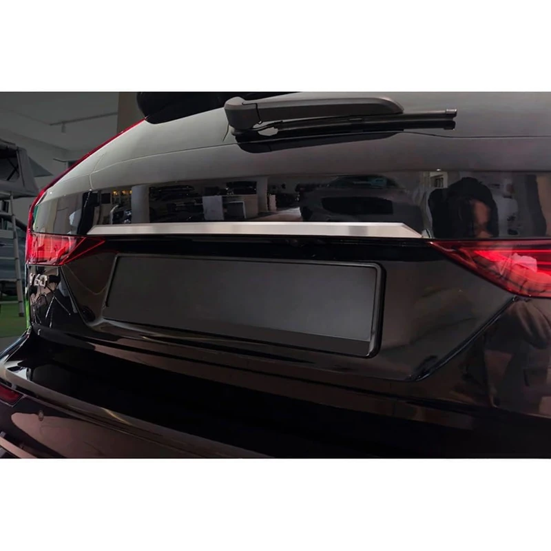 Avisa Brushed Stainless Steel Tailgate Trim compatible with Volvo V60 II 2018- - Image 1