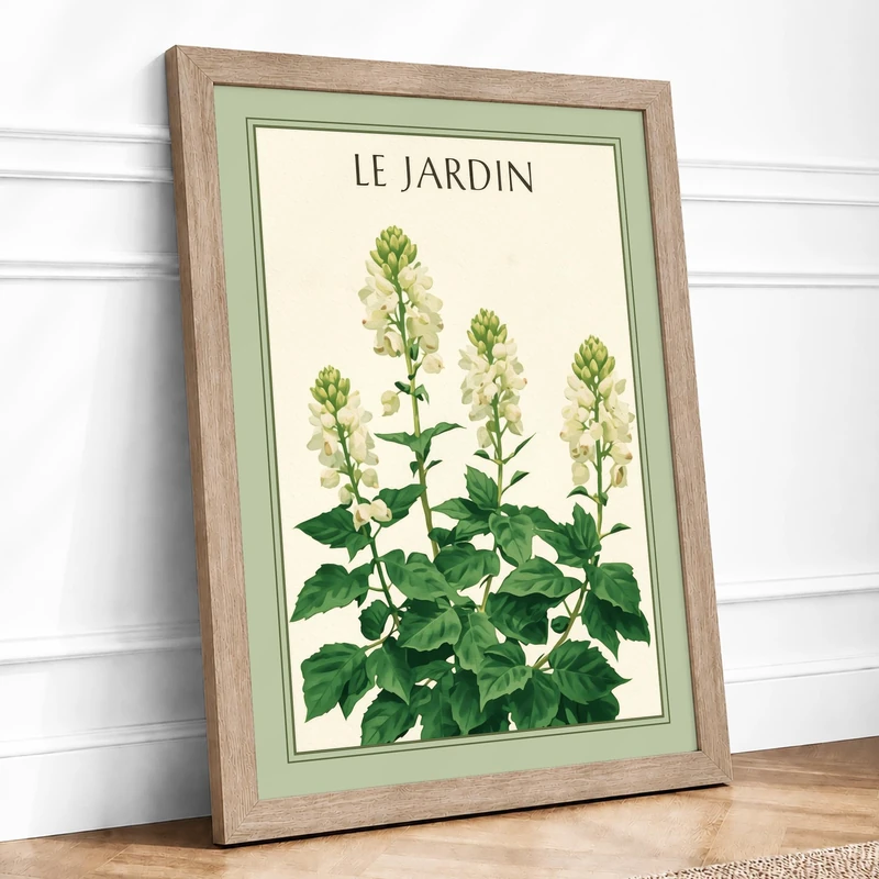 Le Jardin Botanical Framed Wall Art Print A1 (84.1×59.4cm) Oak, Wall
