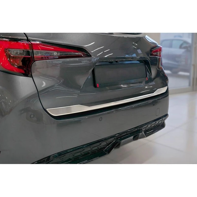 Avisa Brushed Stainless Steel Tailgate Trim compatible with Toyota Corolla Touring Sports (E21) 2019-