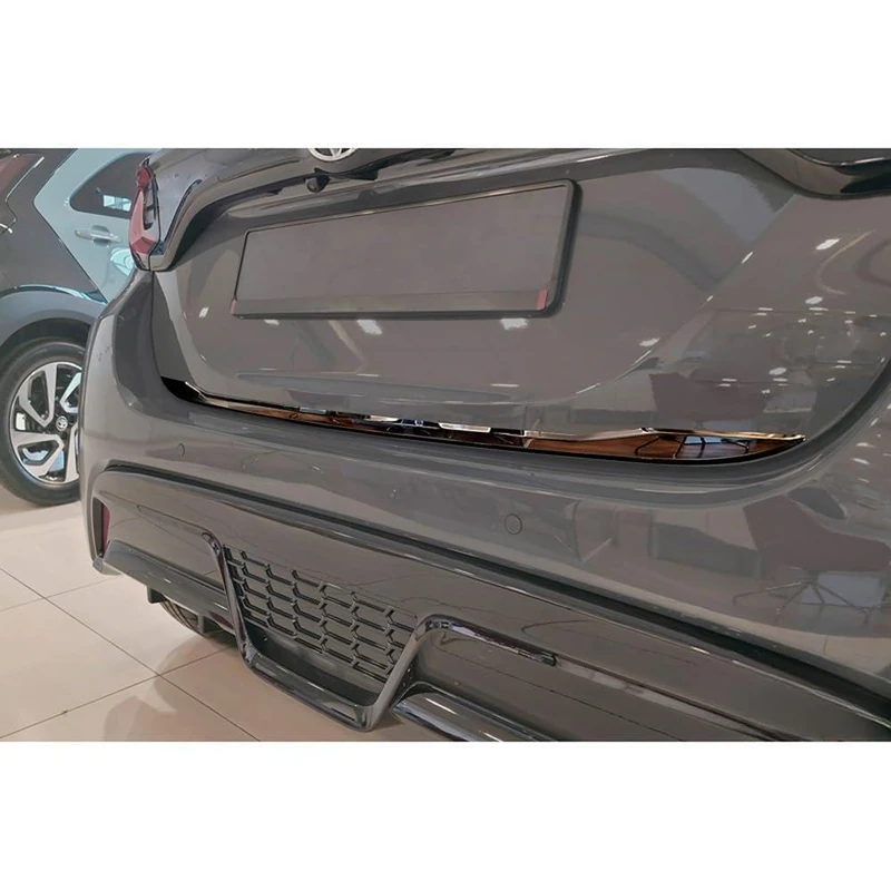 Avisa Black Chrome Stainless Steel Tailgate Trim compatible with Toyota Yaris (P21) 2020-2024 & Facelift 2024-