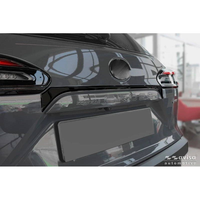 Avisa Black Chrome Stainless Steel Tailgate Trim compatible with Toyota Corolla Cross 2020-2025 & Facelift 2025-