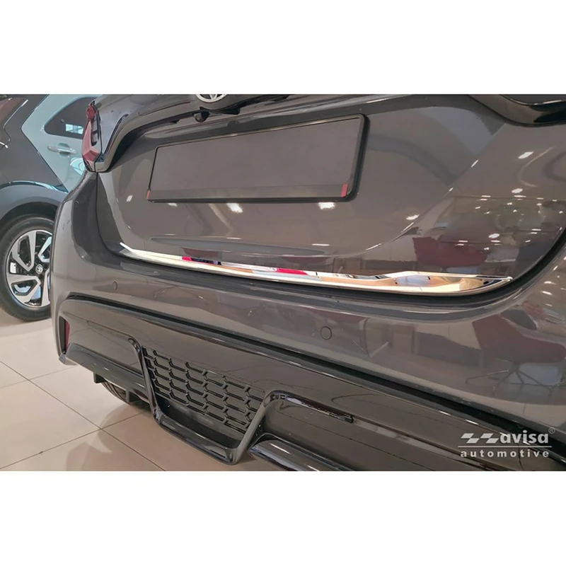 Avisa Chrome Stainless Steel Tailgate Trim compatible with Toyota Yaris (P21) 2020-2024 & Facelift 2024-