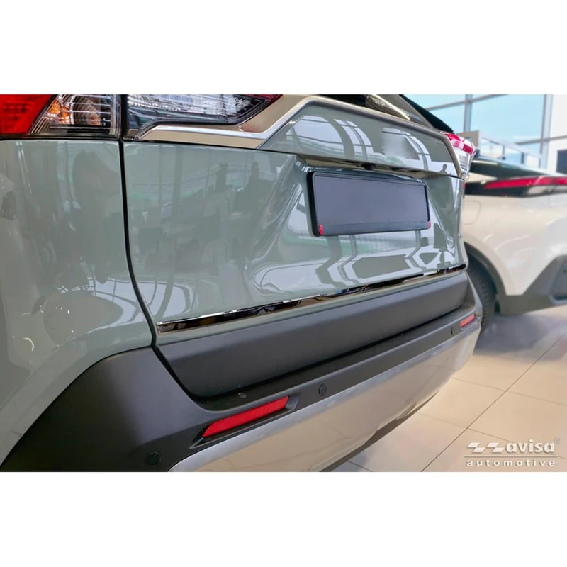 Avisa Black Chrome Stainless Steel Tailgate Trim compatible with Toyota RAV4 V (A5) 2018-