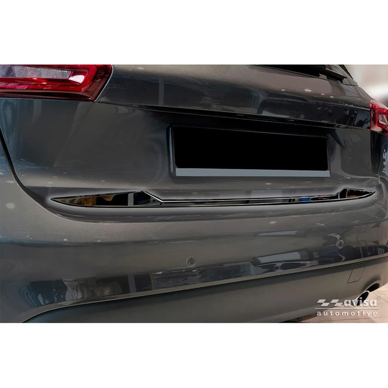 Avisa Black Chrome Stainless Steel Tailgate Trim compatible with Ford Focus IV HB 2018-2021 & Facelift 2021-