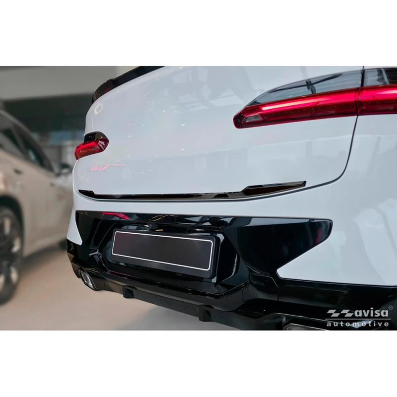 Avisa Black Chrome Stainless Steel Tailgate Trim compatible with BMW X4 II (G02) M-Sport Facelift 2021-