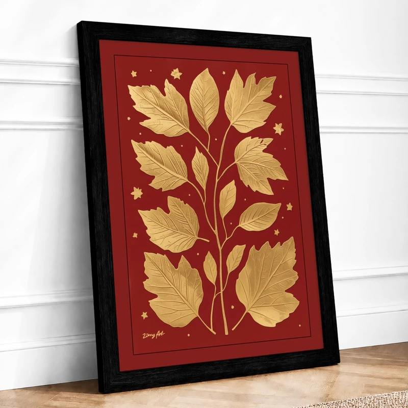 Gilded Botanica Botanical Framed Wall Art Print A1 (84.1×59.4cm) Black, Wall Decor for Living Room, Bedroom, Office & Home, Ready to Hang, Art Gift - Image 1