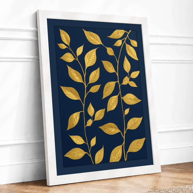 Gilded Botanica Botanical Framed Wall Art Print A1 (84.1×59.4cm) White, Wall Decor for Living Room, Bedroom, Office & Home, Ready to Hang, Art Gift - Image 1